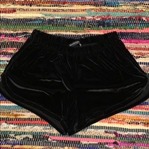 Brandy Melville black velvet shorts